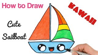 How to Draw Cute Sailboat Easy Step by Step