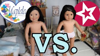 Comparing Maplelea Girl Dolls VS. American Girl Dolls - Do Maplelea Shoes Fit American Girl Dolls?