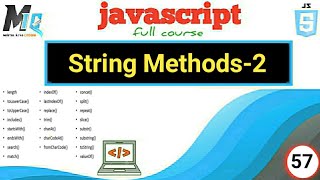 String Methods part-2 In Javascript \\ String function Urdu hindi