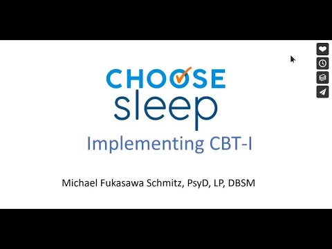 Implementing Cognitive Behavioral Therapy For Insomnia (CBT-I) - YouTube