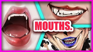 ART TUTORIAL  -  HOW TO DRAW/PAINT MOUTHS LIPS and TEETH // ANATOMY Digital art