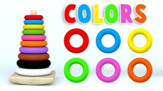 Learn Colors with Color Stack Rings and More Colours Videos for Children