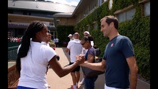 Coco Gauff meets Roger Federer | 2019 Wimbledon