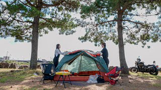 🛵텐트 바로 앞이 발판 편한 낚시 포인트! 바이크 타고 낚시 모토캠핑🏕ㅣ자급자족을 간절히 원했었다 하지만...