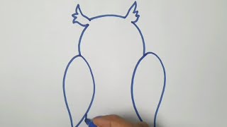 How to draw an Owl Easy | Easy drawing ideas | Owl on tree branch drawing step by step tutorial
