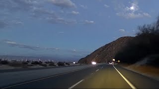 Dusk drive to Palm Springs from Corona (91/60/10/111)