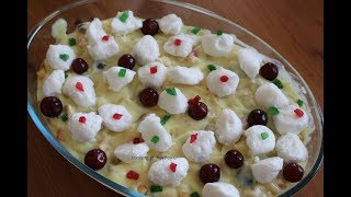 Snowball Custard / Fruit Custard with Snowball / Custard Recipe