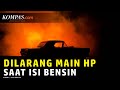 Mobil Terbakar di SPBU, Ingat Bahaya Main Ponsel Saat Isi Bensin