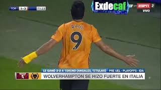 GOL - Raúl Jiménez | Torino FC 3-1 Wolverhampton Wanderers FC - Playoffs Ida UEFA Europa League