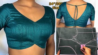 Princess cut blouse cutting and stitching| 34” princess cut blouse cutting|प्रिंसेस कट ब्लाउज कटिंग