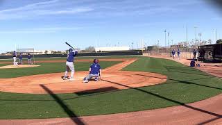 Martin Perez throws live BP at #Rangers camp in preparation for World Baseball Classic.