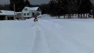 Kubota B2100 snow blowing