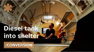 Tiny diesel tank becomes time-capsule-style personal shelter