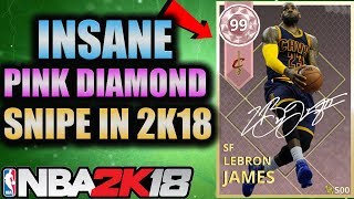 INSANE PINK DIAMOND LEBRON JAMES SNIPE IN NBA 2K18 MYTEAM