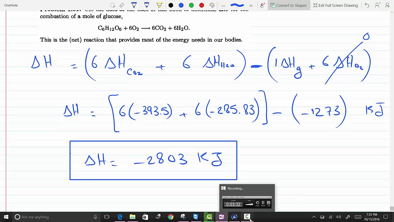 Find The Change Of Enthalpy For The Combustion Of 1 Mole Of Glucose ...