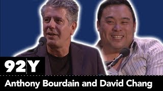 Anthony Bourdain and David Chang with Budd Mishkin