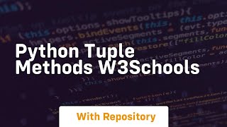 Python Tuple Methods W3Schools