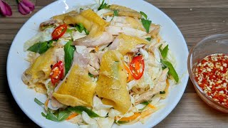 GỎI GÀ BẮP CẢI - bắp cải trộn gỏi gà rau răm, nước mắm trộn gỏi ,món ngon ngày tết - Tú Lê Miền Tây