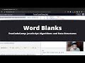 Word Blanks (Basic JavaScript) freeCodeCamp tutorial