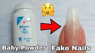 How to Make Fake Nails with Baby Powder | Baby Powder Nail extension at Home