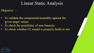 Overview - Linear Static Analysis