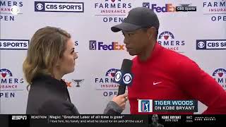 Tiger Woods being told by his caddie about Kobe's death after completing his rou