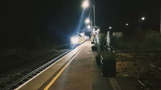 37421 and 37640 heading through Whittlesea Station platform 2 towards Ely.