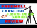 Freewell Real Carbon Fiber Travel Tripod Review   900g, Fluid plus Ball Head