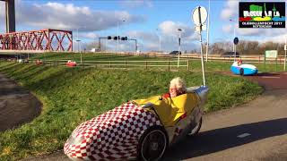 OBT Oliebollentocht 2017 Velomobielen door Rotterdam