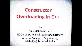 Constructor Overloading in C++