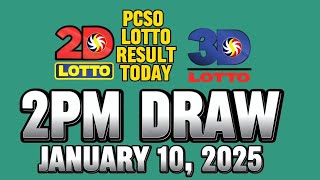 02:00PM DrawLotto Result Today 2D and 3D Draw January 10, 2025