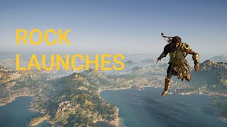 Assassins Creed Odyssey - Rock Launching Guide And Demo - Fastest Travel Method