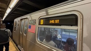 145th Street Bound R160A (B) Train Entering 125th Street