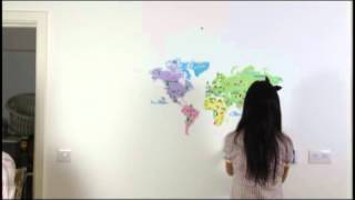 Decowall: Multi-Coloured World Map Kids Wall Stickers