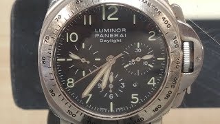 ⌚Unique Panerai Luminor Chronograph Daylight PAM196 selfwinding automatic 44mm stainless steel watch