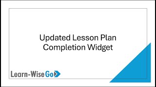 Updated Lesson Plan Completion Widget