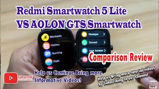 REDMI Watch 5 Lite Smartwatch VS AOLON GTS Smartwatch - Comparison Review of Design and Features