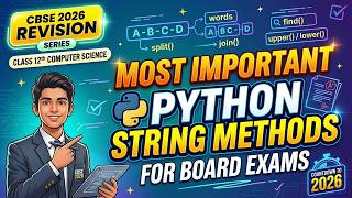 All Python String Functions Explained + PYQs | Class 12 Computer Science CBSE 2027 Revision