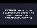PYTHON : matplotlib scatter plot colour as function of third variable