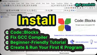 Code::Blocks Install & Setup | Fix GNU GCC Compiler Missing | C Programming Beginners