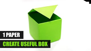 Origami Box , Make a Strong Box with paper , Origami box free with just a paper ,origami easy