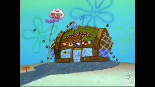 spongebob characters exploding while hot milk playing on the background