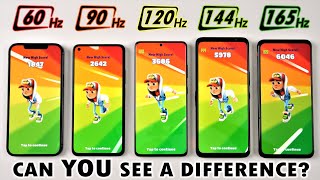 [Slow Motion] 165Hz vs 144Hz vs 120Hz vs 90Hz vs 60Hz - Smartphone Screen Refres