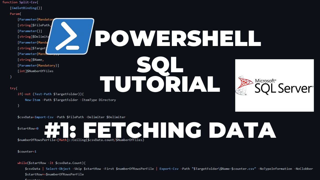 Powershell Sql Tutorial Part 1 Fetching Data Youtube