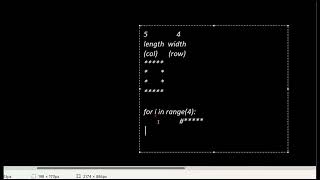 printing rectangular pattern in python in english