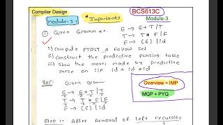 🔥 BCS613C Module 3 Compiler Design | Overview + Important Topics + MQP & PYQ Answers 💯 #vtu #bcs316c