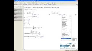 Descriptive Statistics in Maple: Variance and Standard Deviation