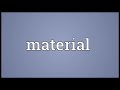 material meaning