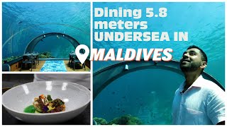 Dining at 5.8 Undersea Restaurant in Hurawalhi #Maldives