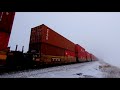 up 4448 west an sd70m in the frosty fog on 2 18 2018